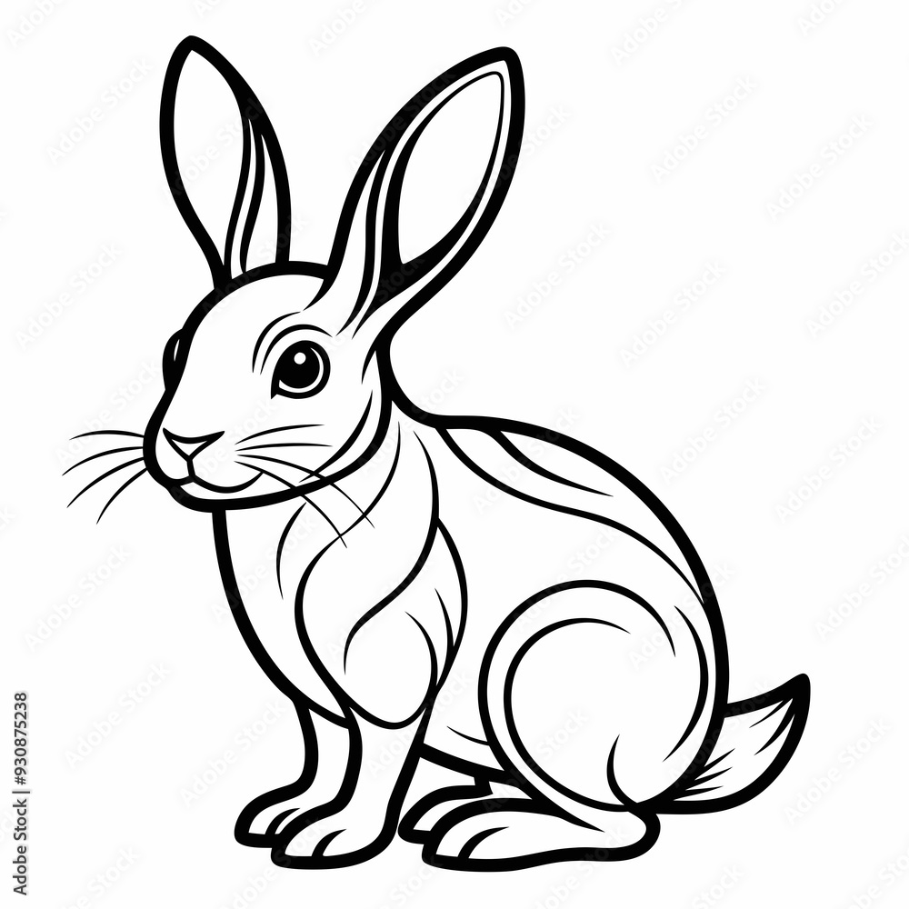 Rabbit silhouette in vector. Easter bunny, Can be used as a stencil or template for festive decorations, postcards, shop windows Rabbit silhouette in vector. Easter bunny, Can be used as a stencil or template for festive decorations, postcards, shop windows
