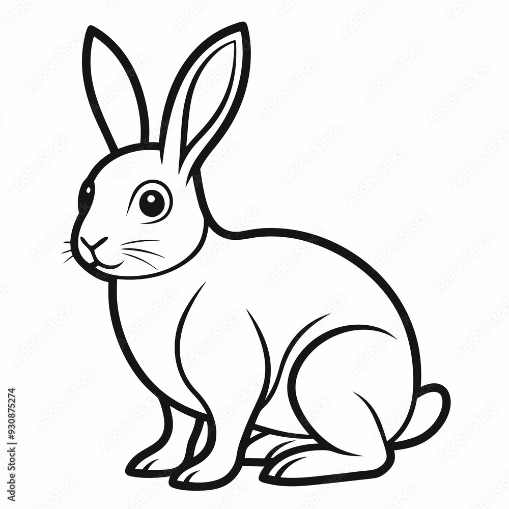 Rabbit silhouette in vector. Easter bunny, Can be used as a stencil or template for festive decorations, postcards, shop windows Rabbit silhouette in vector. Easter bunny, Can be used as a stencil or template for festive decorations, postcards, shop windows