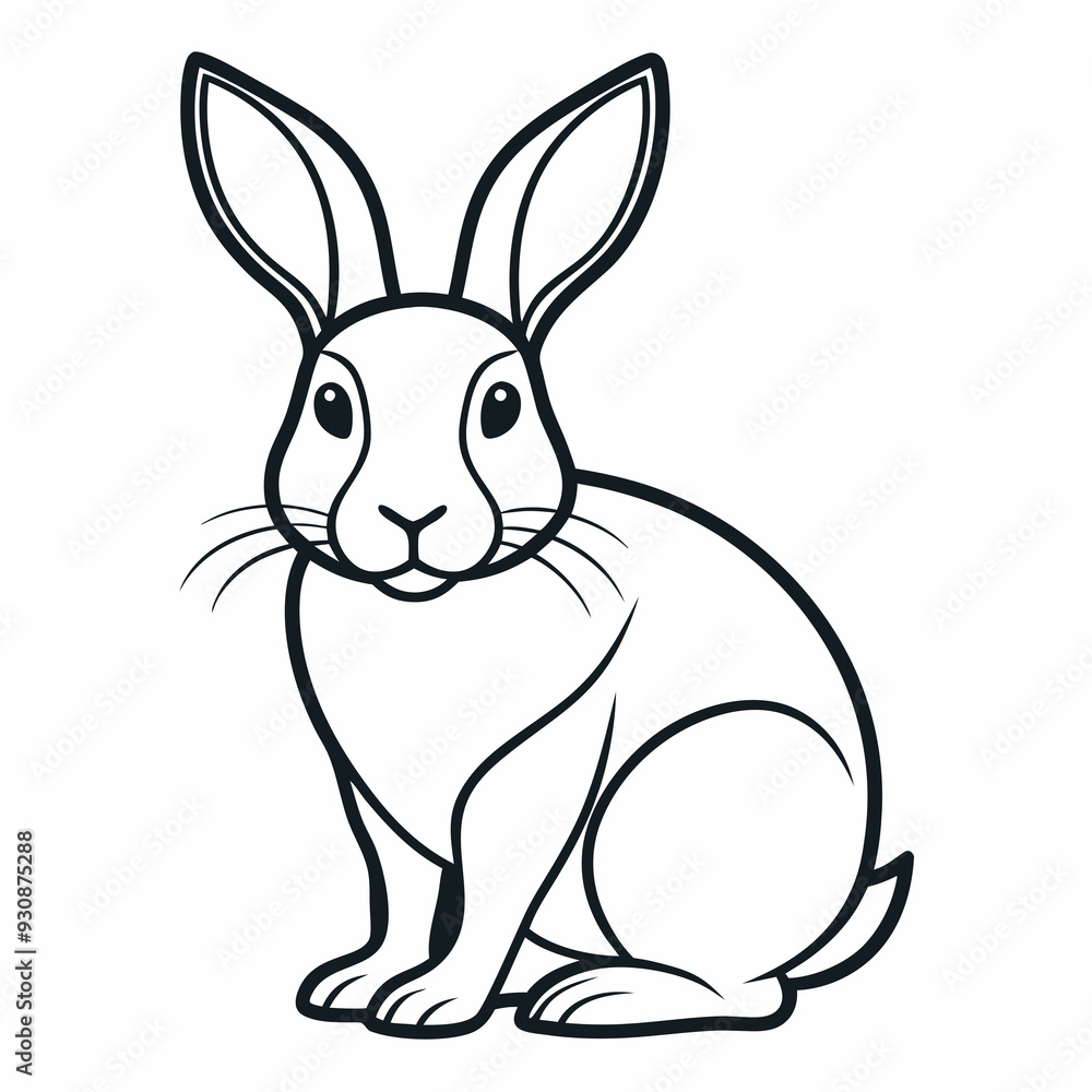 Rabbit silhouette in vector. Easter bunny, Can be used as a stencil or template for festive decorations, postcards, shop windows Rabbit silhouette in vector. Easter bunny, Can be used as a stencil or template for festive decorations, postcards, shop windows