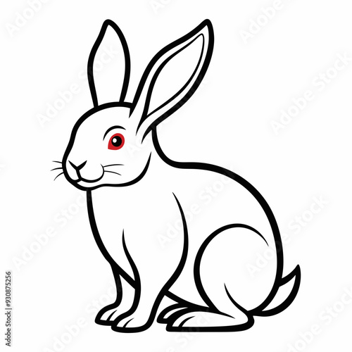 Rabbit silhouette in vector. Easter bunny, Can be used as a stencil or template for festive decorations, postcards, shop windows