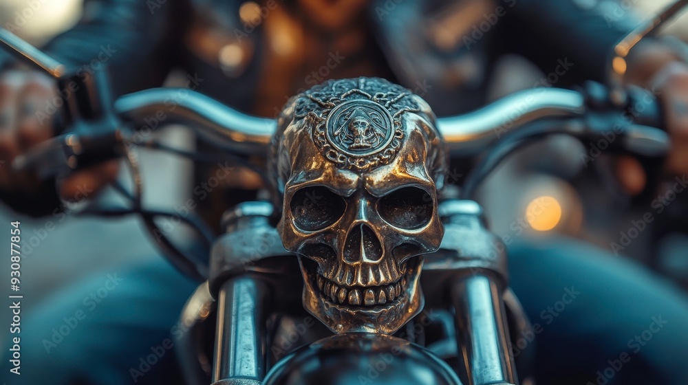 skull on a motorcycle skull on a motorcycle