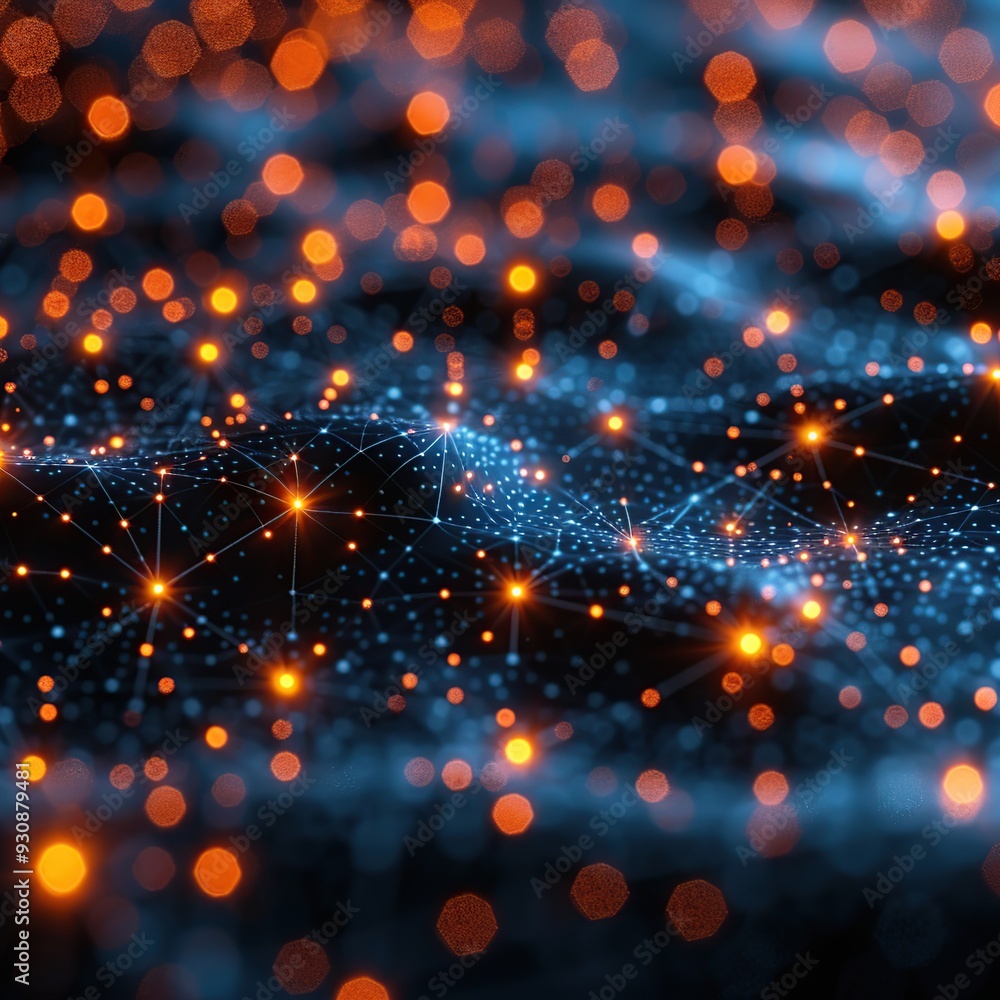 Fototapeta premium Abstract Digital Network with Glowing Nodes