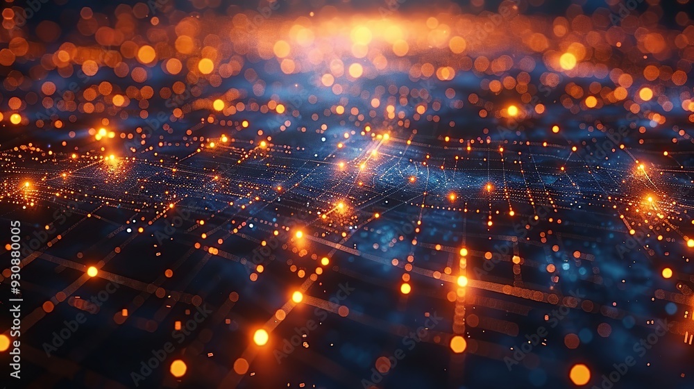 Fototapeta premium Abstract Network of Lights