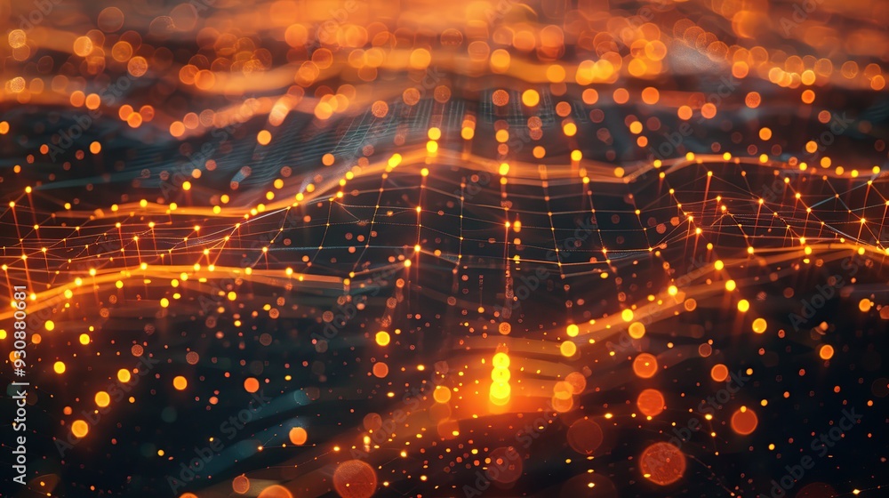 Fototapeta premium Abstract Digital Network with Glowing Lines and Dots