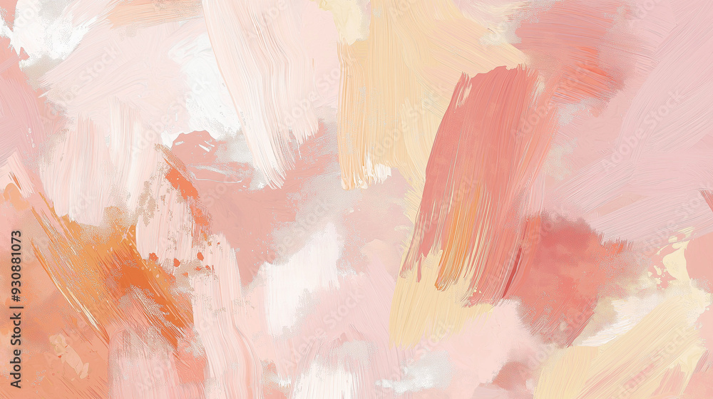 Fototapeta premium abstract and colorful artwork depicting pink and orange flowers on a pristine white background, highlighting their delicate charm.