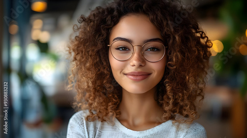 Portrait of a young woman w...