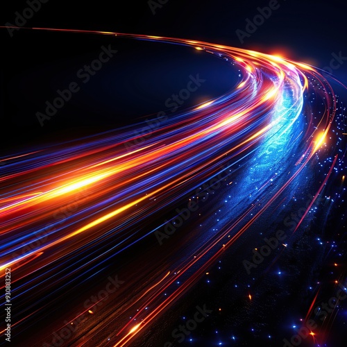 Abstract Light Trails in Motion