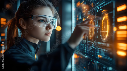 Young woman in safety glass...