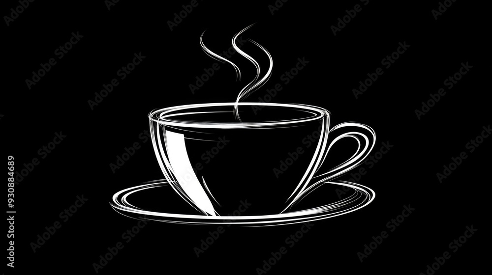 Obraz premium Charming Coffee Cup Illustration