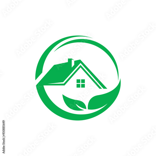 Eco friendly home logo vector icon illustration