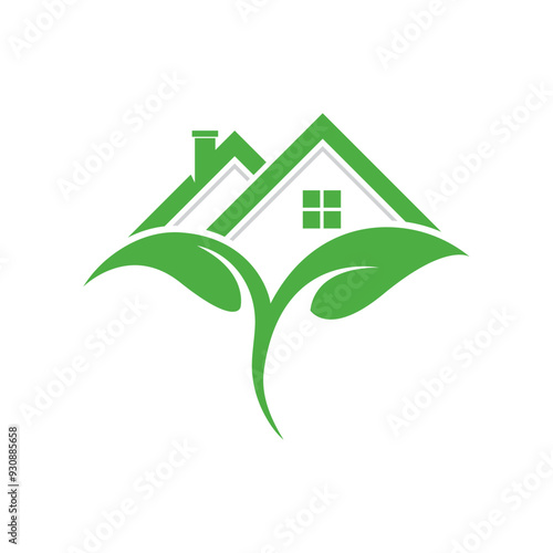 Eco friendly home logo vector icon illustration