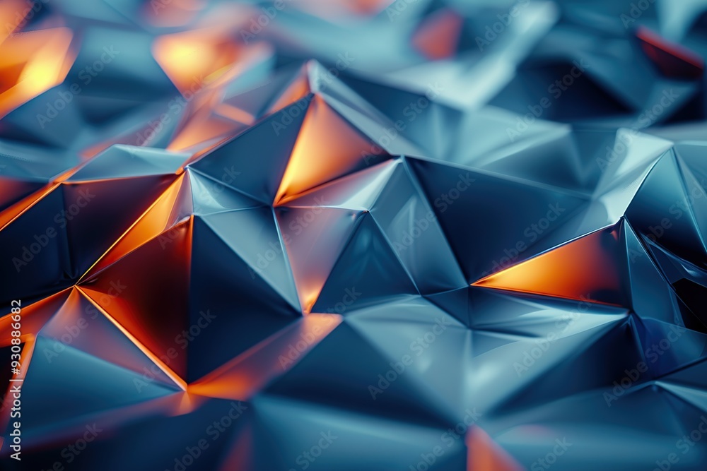 Abstract Blue and Orange Geometric Shapes Abstract Blue and Orange Geometric Shapes