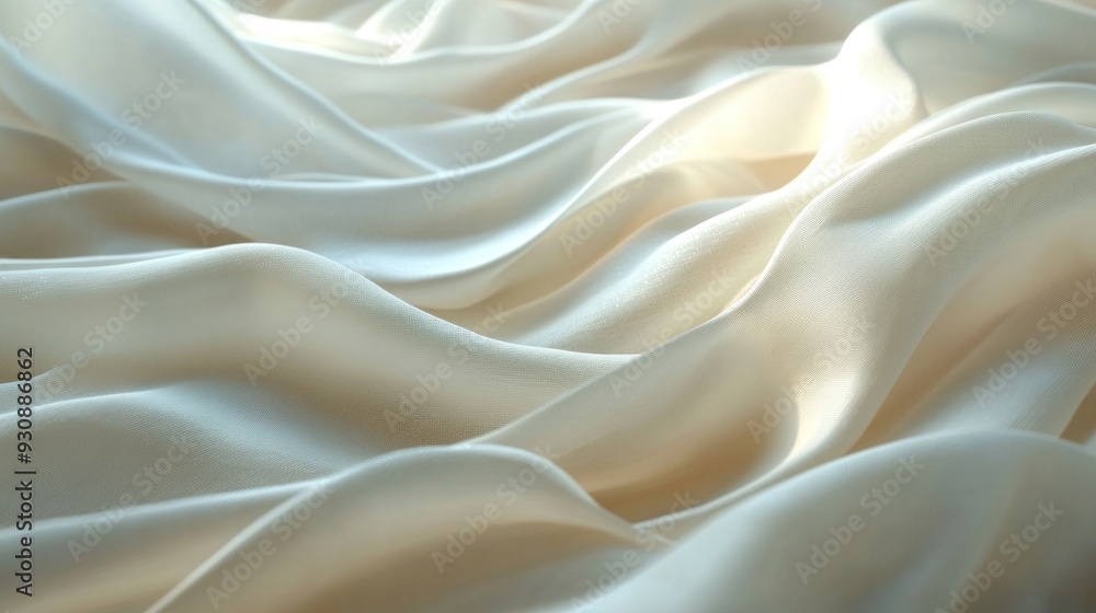 Fototapeta premium Highly detailed of organic cotton fabric, showing the natural texture and subtle variations in the weave..
