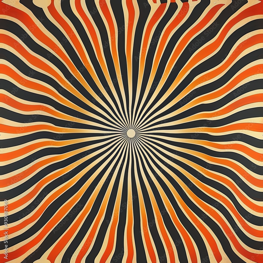 An intricate star pattern with swirling orange and yellow lines creates a hypnotic effect. This psychedelic design, featuring burst lines and twisted swirls, art installations, and posters. An intricate star pattern with swirling orange and yellow lines creates a hypnotic effect. This psychedelic design, featuring burst lines and twisted swirls, art installations, and posters.