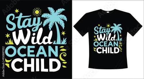 Summer calligraphy typographic t-shirt design illustration