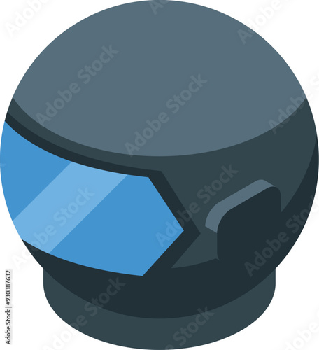 Astronaut helmet, a symbol of space exploration and human ambition, is shown in isometric view