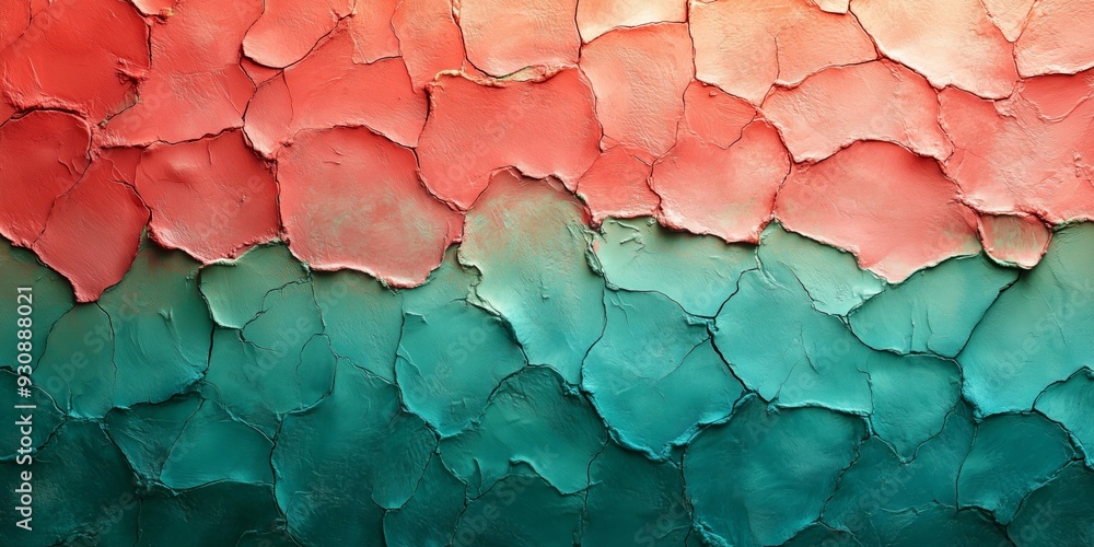 Vibrant Crayon Artwork: Seafoam Green and Coral Textures, generative ai Vibrant Crayon Artwork: Seafoam Green and Coral Textures, generative ai