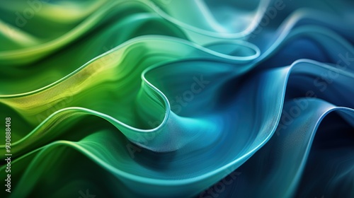 Abstract Green and Blue Waves