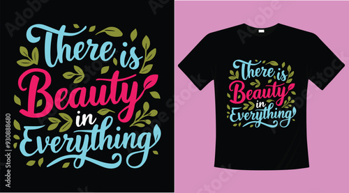 Spring calligraphy typographic t-shirt design illustration