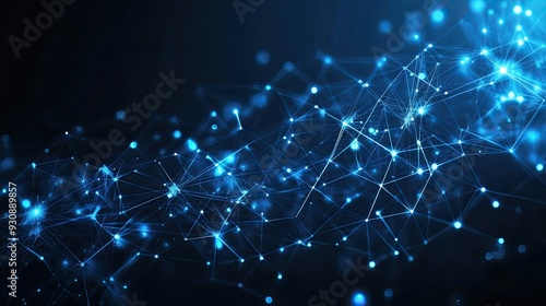 abstract futuristic technology with polygonal shapes dark blue background connection technologies backdrop internet communication