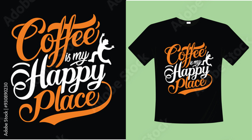 Coffee calligraphy typographic t-shirt design illustration