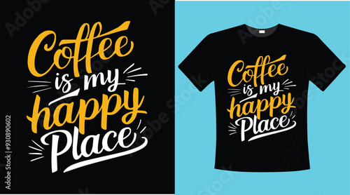Coffee calligraphy typographic t-shirt design illustration