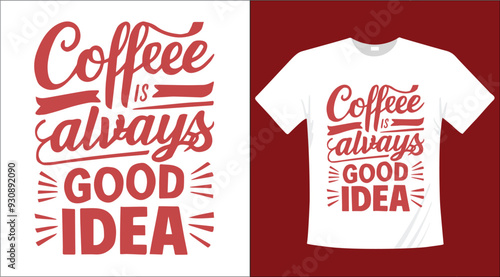Coffee calligraphy typographic t-shirt design illustration