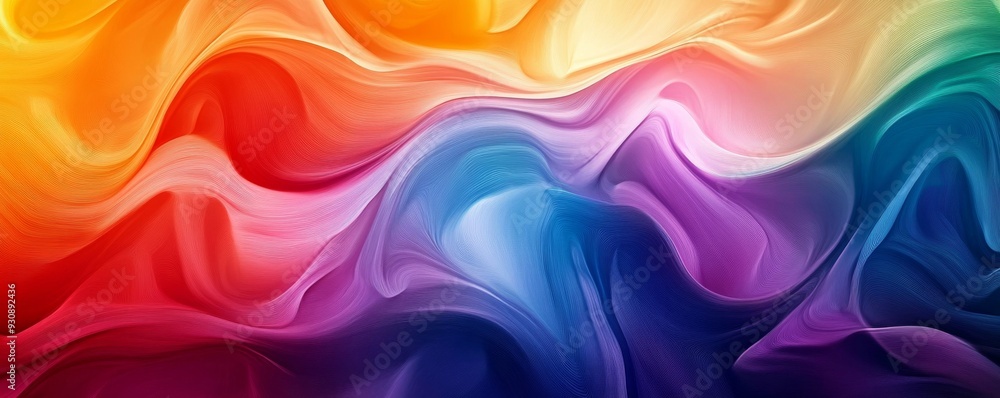 Abstract colorful flowing paint waves, vibrant Abstract colorful flowing paint waves, vibrant