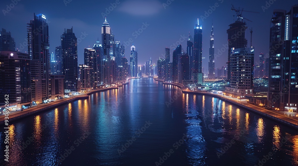 Obraz premium Dubai Skyline Night