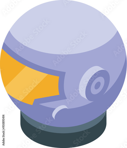 Astronaut helmet isometric icon representing space exploration and cosmic travel, a symbol of human ambition and scientific progress