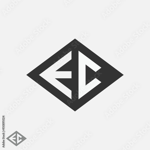EE vector letter alphabet logo design in vector format. Minimal perfect concept intials