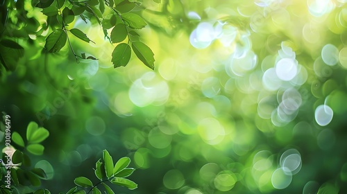 Green bokeh background from nature forest