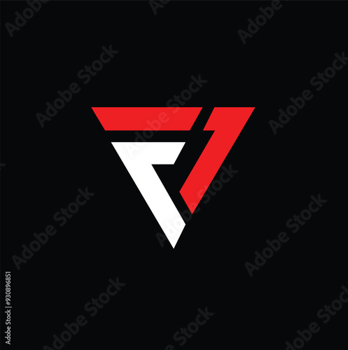F1 vector letter alphabet logo design in vector format. Minimal perfect concept intials