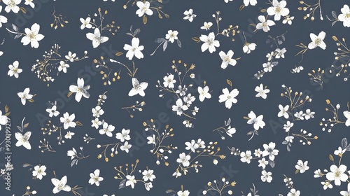 Seamless ditsy floral pattern background