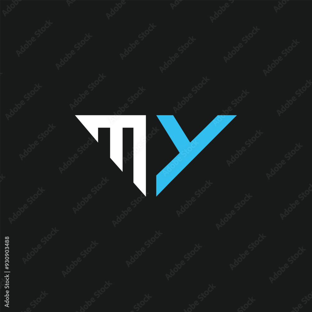MY initial logo circle shape vector black and gold MY initial logo circle shape vector black and gold