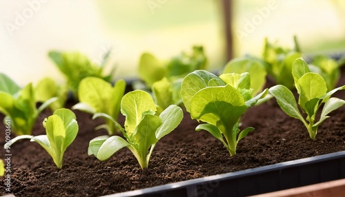 cut and come again lettuce seedlings uk photo