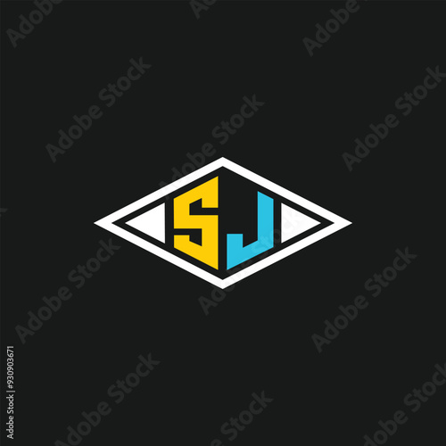 Free Download SJ initial logo circle shape vector black and gold - GFXLoad