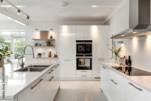 Cozy white kitchen with modern finishes and minimal decor