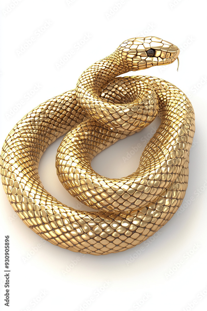 Golden Snake Isolated on White Background, Luxurious Metallic Texture, Elegant Reptile Design, Shimmering Scales, High-Contrast Visuals, Exotic Animal Illustration Golden Snake Isolated on White Background, Luxurious Metallic Texture, Elegant Reptile Design, Shimmering Scales, High-Contrast Visuals, Exotic Animal Illustration