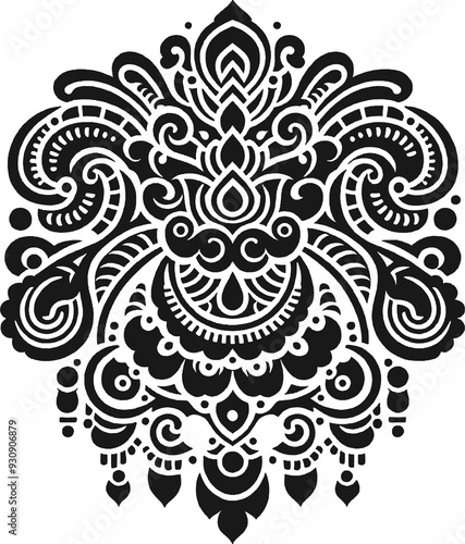 Intricate Black and White Mandala Design for Creative Inspiration