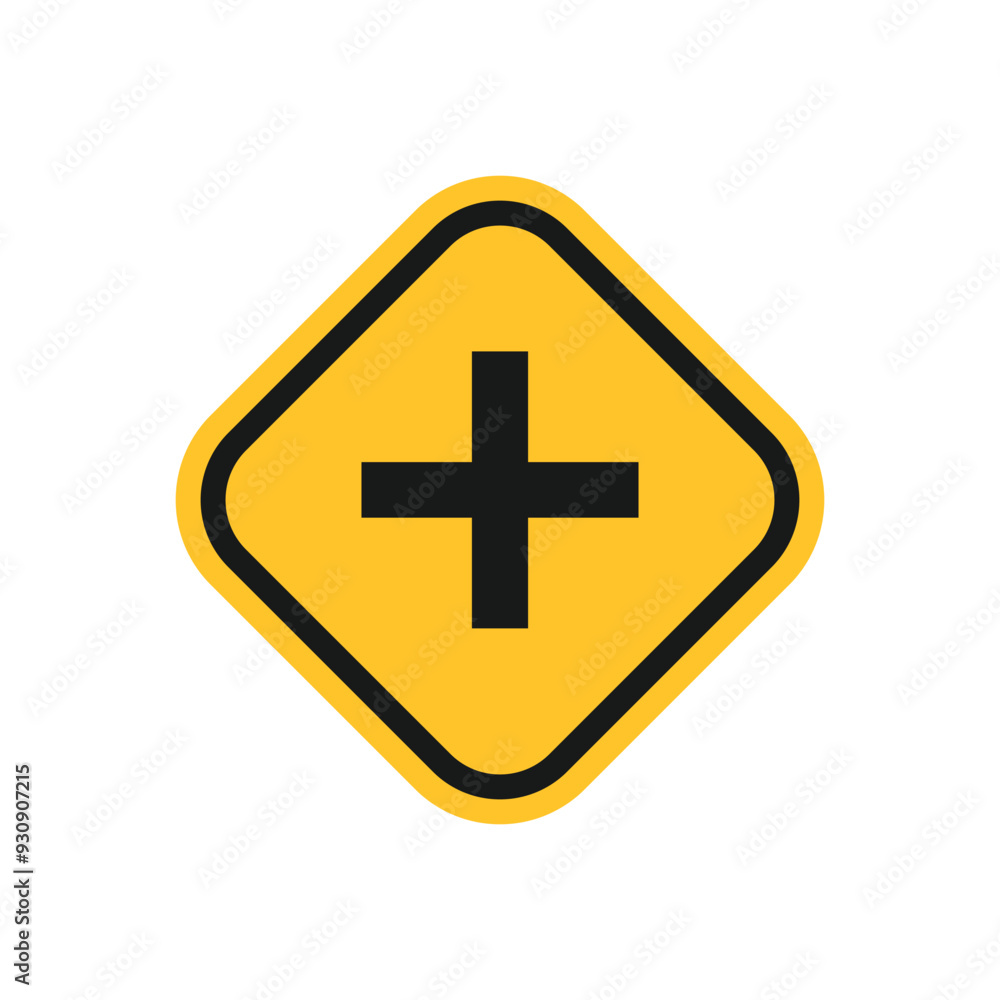 Traffic, road sign. main road secondary road junction
Traffic, road sign. main road secondary road junction