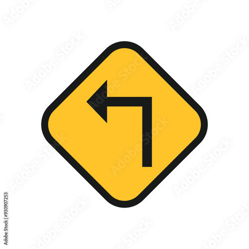 Free Download Turn left sign and Symbol highway traffic sign on road - GFXLoad