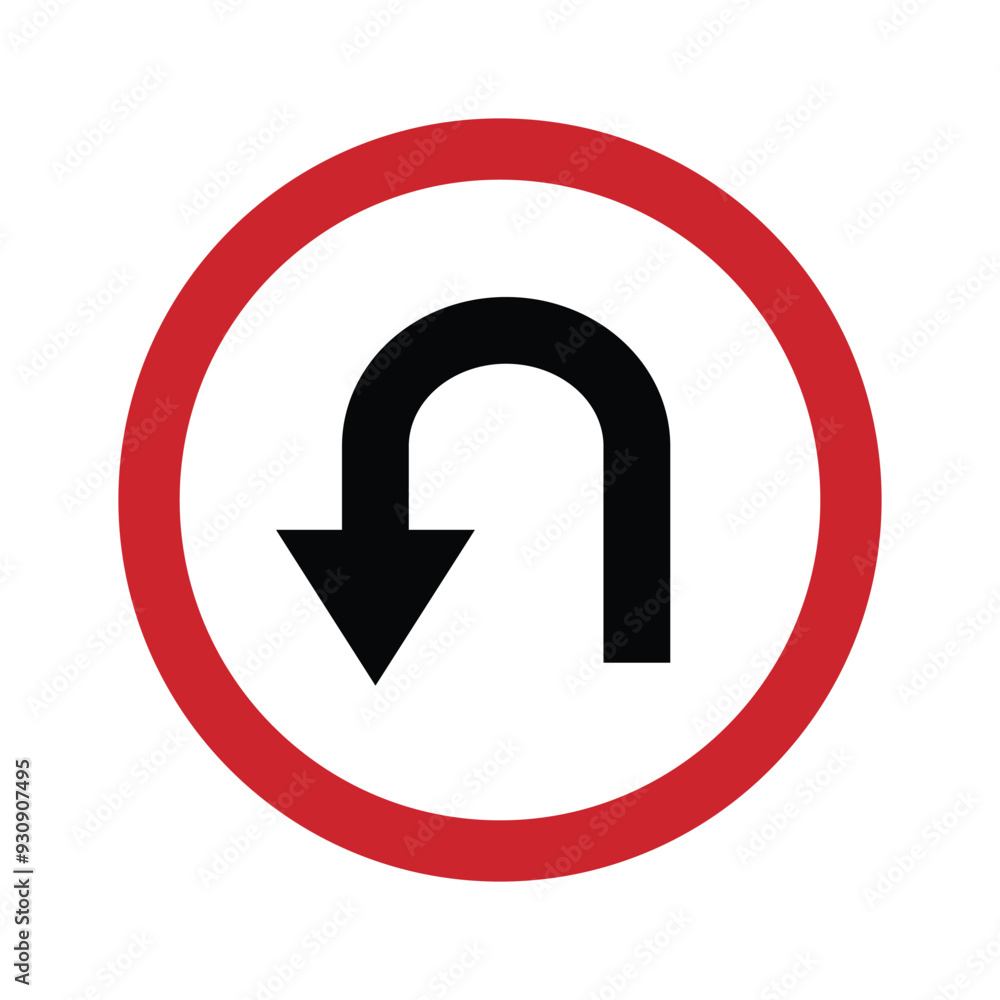U-Turn road sign. icon great for any use. Vector EPS10. U-Turn road sign. icon great for any use. Vector EPS10.