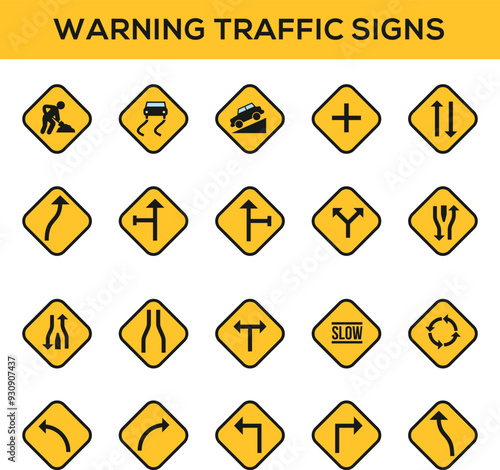Traffic signs. Traffic-Road Sign Collection web icons. Vector traffic signs design.