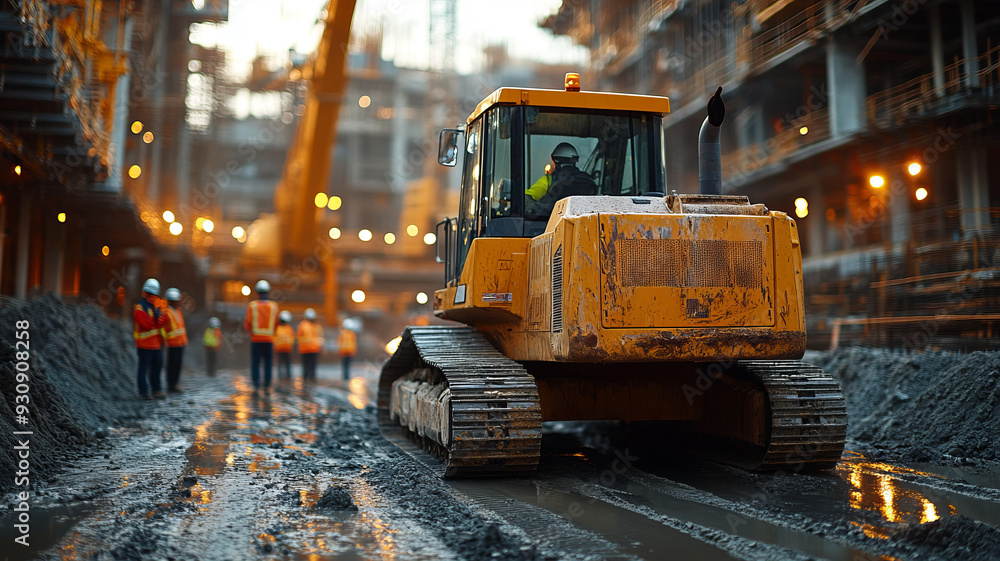 labor unions supporting heavy machinery operators at a construction site, labor unions supporting heavy machinery operators at a construction site,