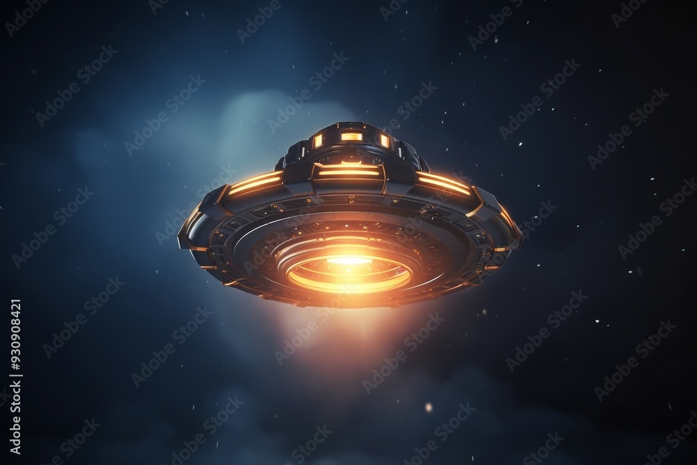UFO in the Night Sky: A Futuristic Spacecraft Design UFO in the Night Sky: A Futuristic Spacecraft Design