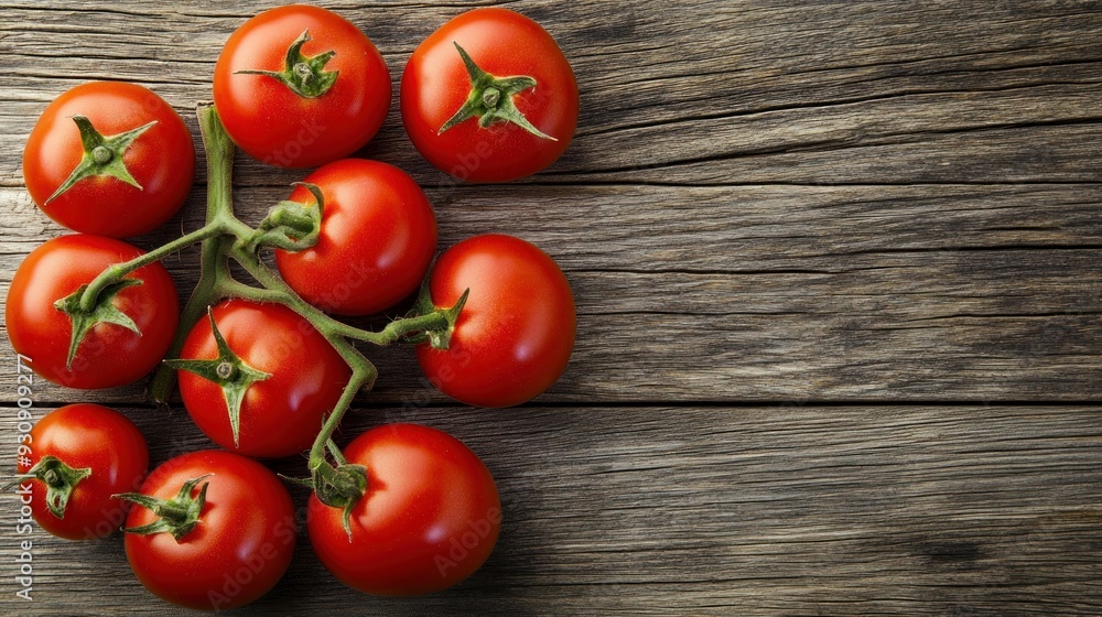 Fresh Red Tomatoes on Rustic Wooden Background Fresh Red Tomatoes on Rustic Wooden Background