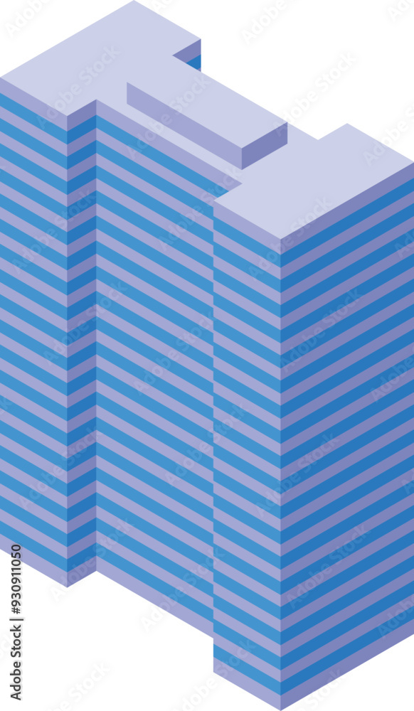 Modern office building with a unique isometric design, showcasing contemporary architecture and urban development Modern office building with a unique isometric design, showcasing contemporary architecture and urban development