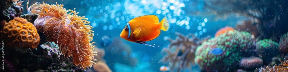 Aquarium promotion with focus on fish and decorative stickers. Aquarium promotion with focus on fish and decorative stickers.