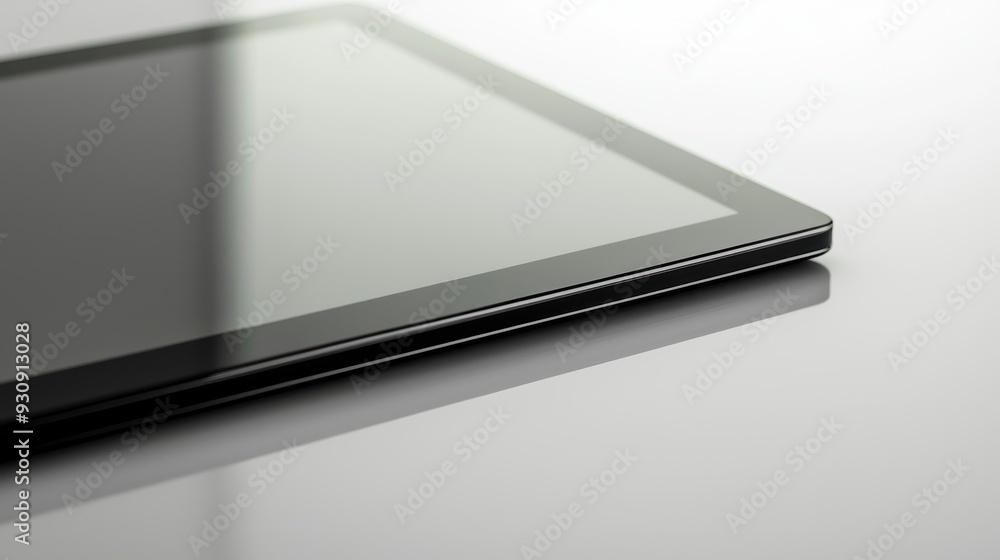 Black Tablet Computer Closeup Edge Detail Minimalist Technology Digital Device Electronics Black Tablet Computer Closeup Edge Detail Minimalist Technology Digital Device Electronics
